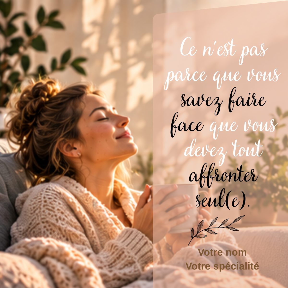 Exemple de publication personnalisable du kit : vous ne devez pas tout affronter seul(e)